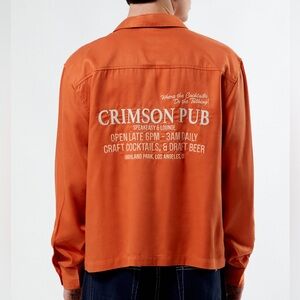 PacSun Pubs Long Sleeve Camp Shirt (Burnt Orange)